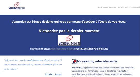 Page d’accueil du site Réussir son entrée à Sciences Po