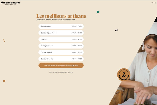 Page d’accueil du site 3 occasions auxquelles faire appel à un traiteur à Paris