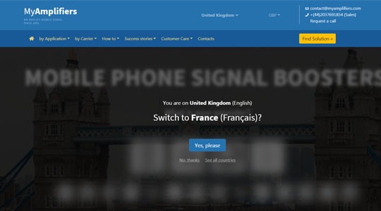 Page d’accueil du site Le répéteur Bouygues pour mieux capter le réseau mobile