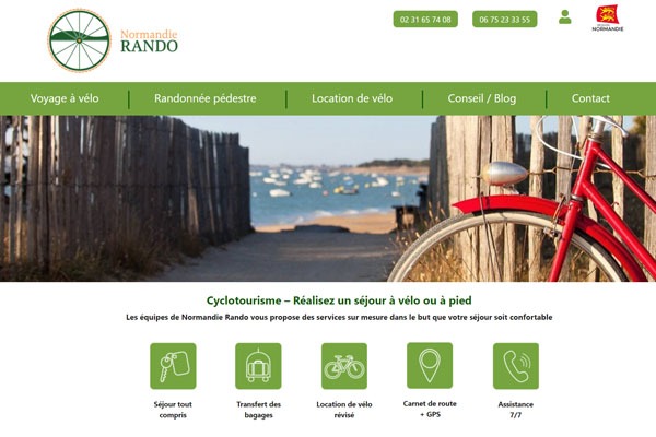 Page d’accueil du site Retracer l’histoire de la Normandie le temps d’une balade à vélo