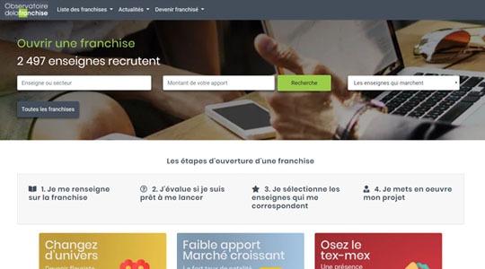 Page d’accueil du site Pourquoi ouvrir un restaurant franchisé ?