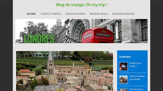 Page d’accueil du site Blog ohmytrip