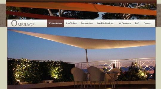 Page d’accueil du site Des voiles d’ombrage de qualité sur la côte entre Marseille et Toulon