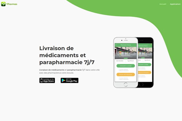 Page d’accueil du site Nouveauté application : la livraison de médicaments à domicile