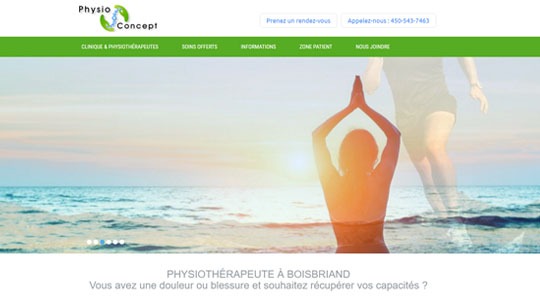 Page d’accueil du site Tester et découvrir les soins d’un physiothérapeute