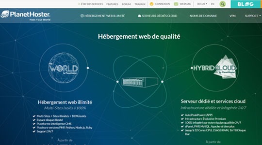 Page d’accueil du site Comment bien choisir son hébergeur web