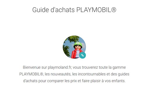 Page d’accueil du site Un guide d’achat pour dénicher des Playmobil au meilleur prix