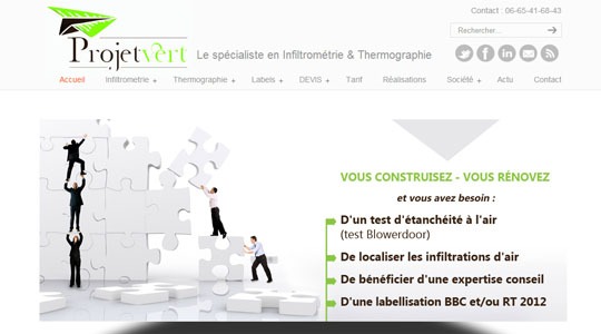 Page d’accueil du site Réaliser des économies d’énergie avec projetvert