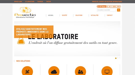 Page d’accueil du site Le Cloud au sein de son entreprise, grâce à Provectio
