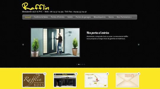 Page d’accueil du site Rafflin Menuiserie ALU & PVC à Cogolin