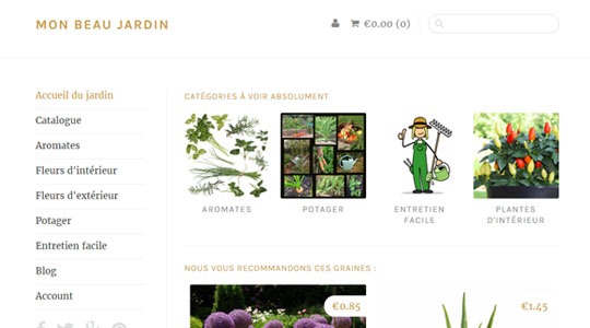 Page d’accueil du site Fleurir son jardin grâce aux graines et aux plantes de Ravissant jardin