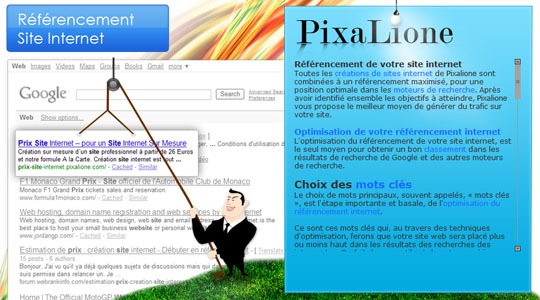 Page d’accueil du site Référencement Site Internet