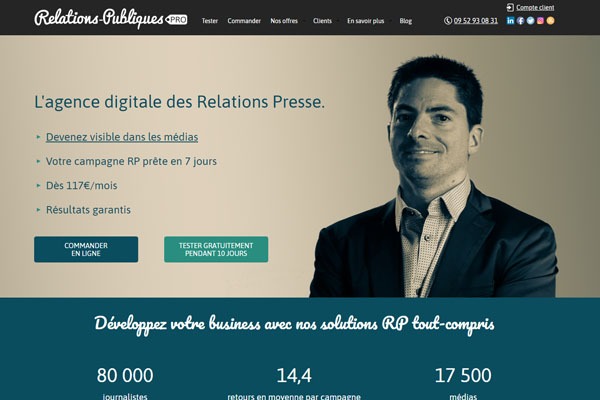 Page d’accueil du site Quel est l’intérêt des relations presse pour les entreprises
