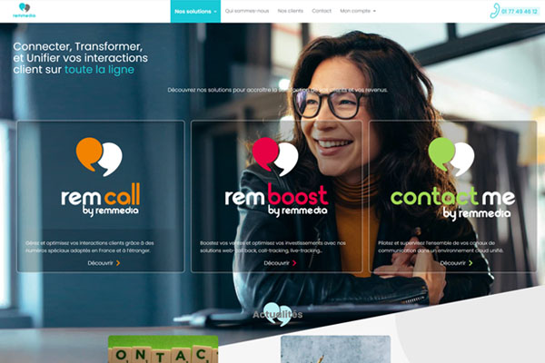 Page d’accueil du site Opérateur spécialisée dans la relation client