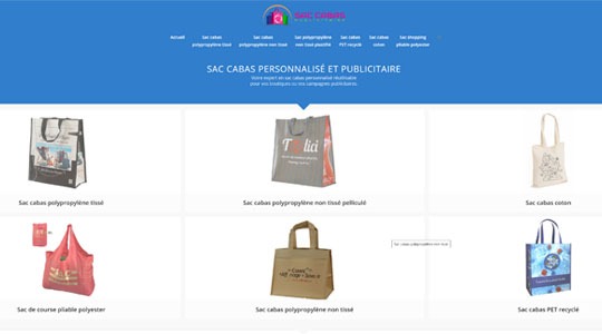 Page d’accueil du site Entreprise : choisissez bien vos sacs cabas publicitaires