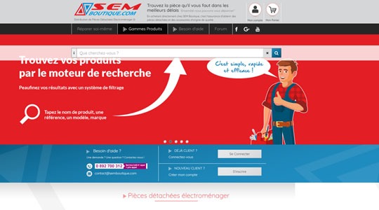 Page d’accueil du site Pièces détachées électroménager, comment choisir le bon site d’achat ?