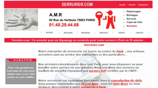 Page d’accueil du site Spécialiste de la serrurerie générale
