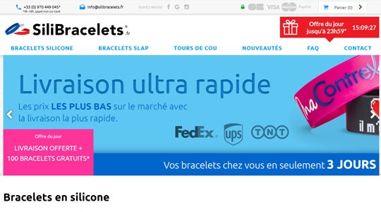 Page d’accueil du site Les bracelets personnalisés pour un look original