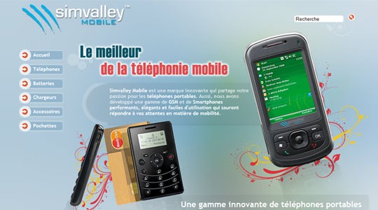 Page d’accueil du site Simvalley fabricant de solutions innovantes pour votre mobilité