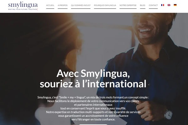 Page d’accueil du site Agence de traduction pour une communication internationale