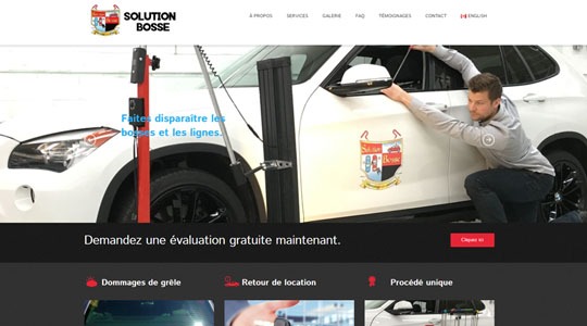 Page d’accueil du site Solution bosse, un débossalage impeccable sans peinture