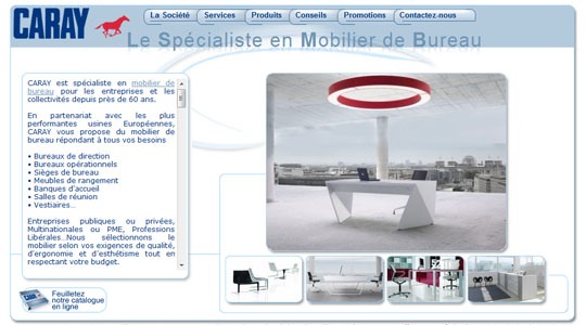Page d’accueil du site Le mobilier de bureau facile