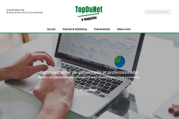 Page d’accueil du site Suivre l’actualité du Web grâce à un blog dédié au digital