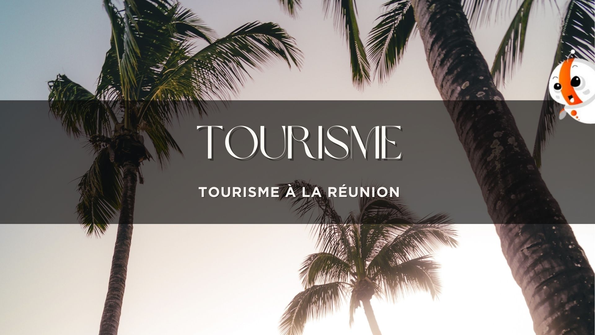 "Tourisme à La Réunion" avec fond de cocotiers et paysages tropicaux