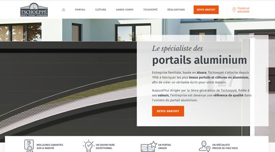 Page d’accueil du site Un portail en aluminium d’exception !