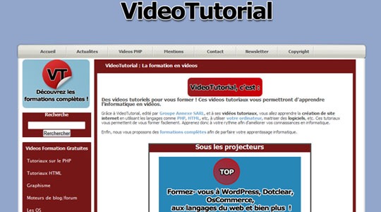 Page d’accueil du site Maitrisez l’ordinateur en vidéos !