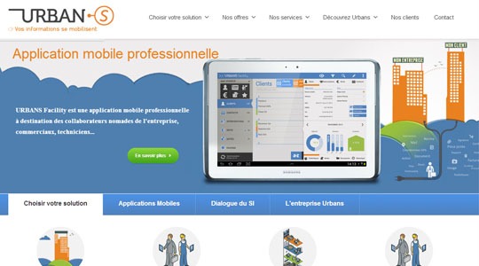 Page d’accueil du site Développement d’applications mobiles professionnelles pour tablette