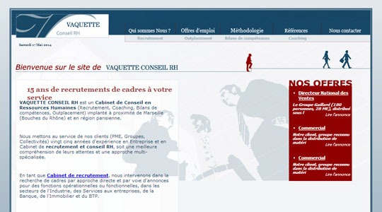 Page d’accueil du site Un cabinet de ressources humaines dans le sud de la France
