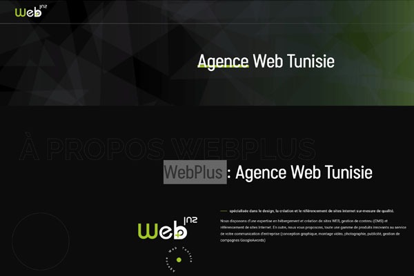 Page d’accueil du site Création de site web en Tunisie