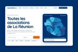 Aperçu du site associations.re : recherche et carte des associations des 24 communes de La Réunion