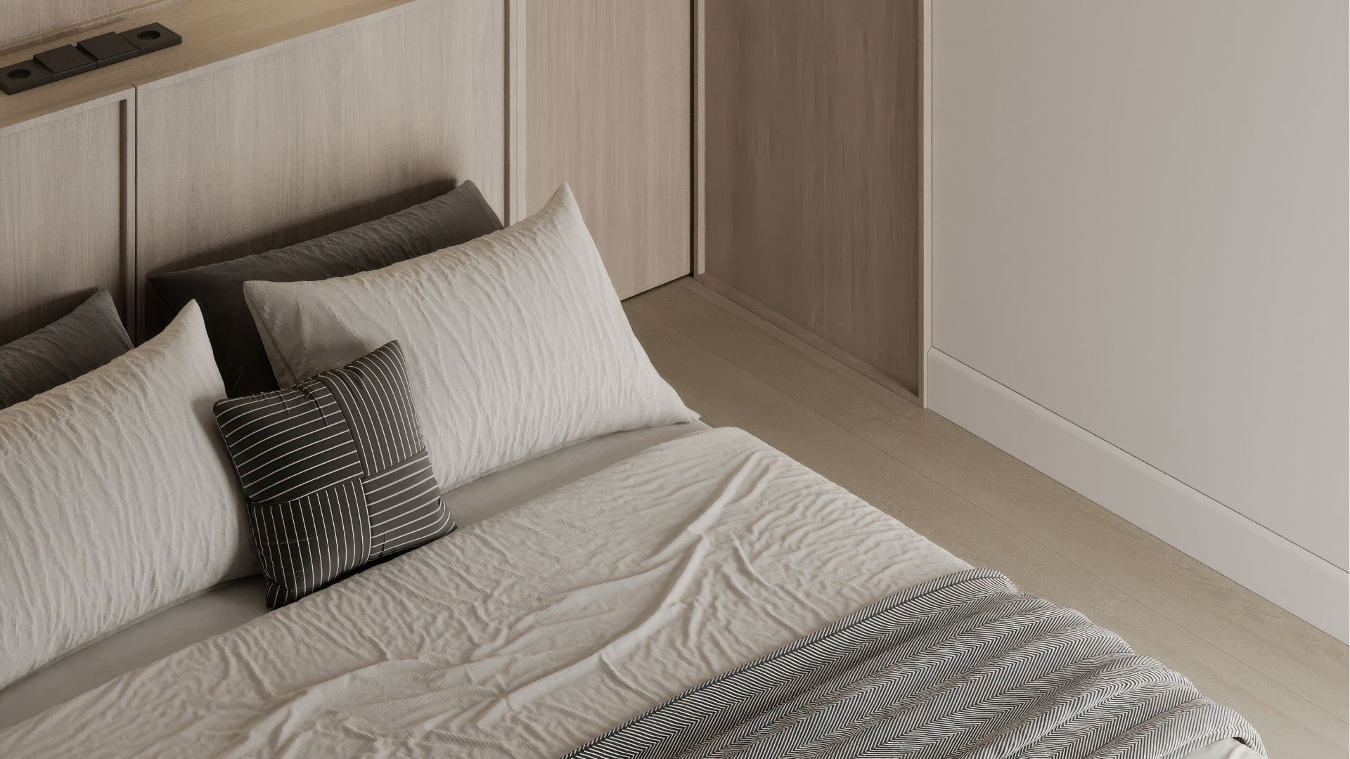 chambre moderne et épurée dans une location saisonnière