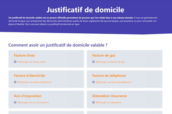 Justificatif de domicile