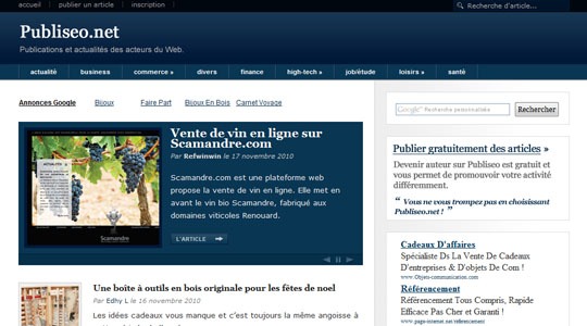 Publication d'articles en ligne