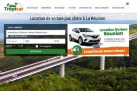 Capture du site Tropicar – Location de voiture à La Réunion